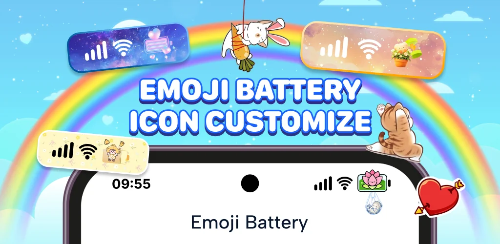 Emoji Battery Icon Customize приложение обложка для Android