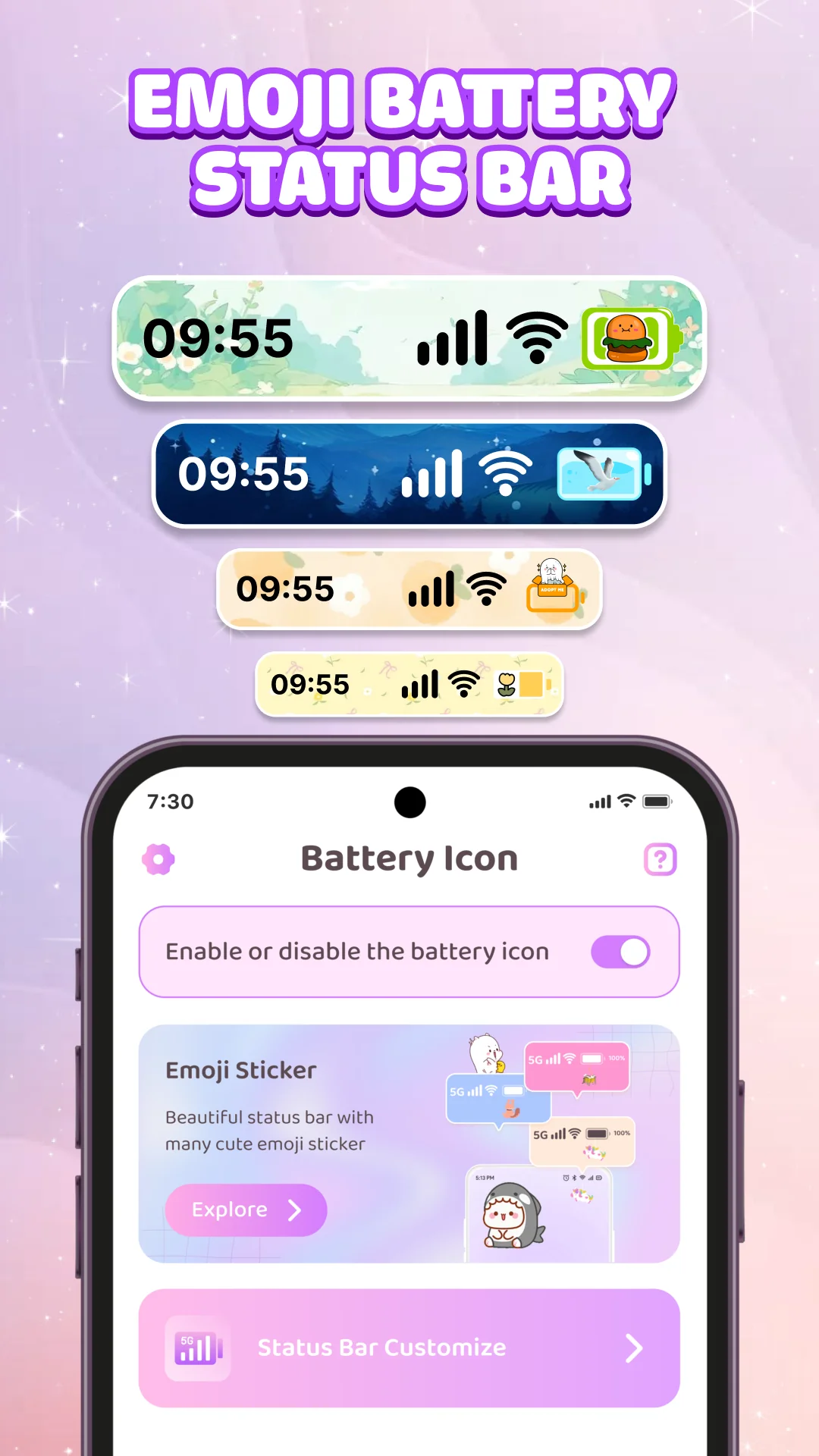 Emoji Battery Icon Customize скриншот 1