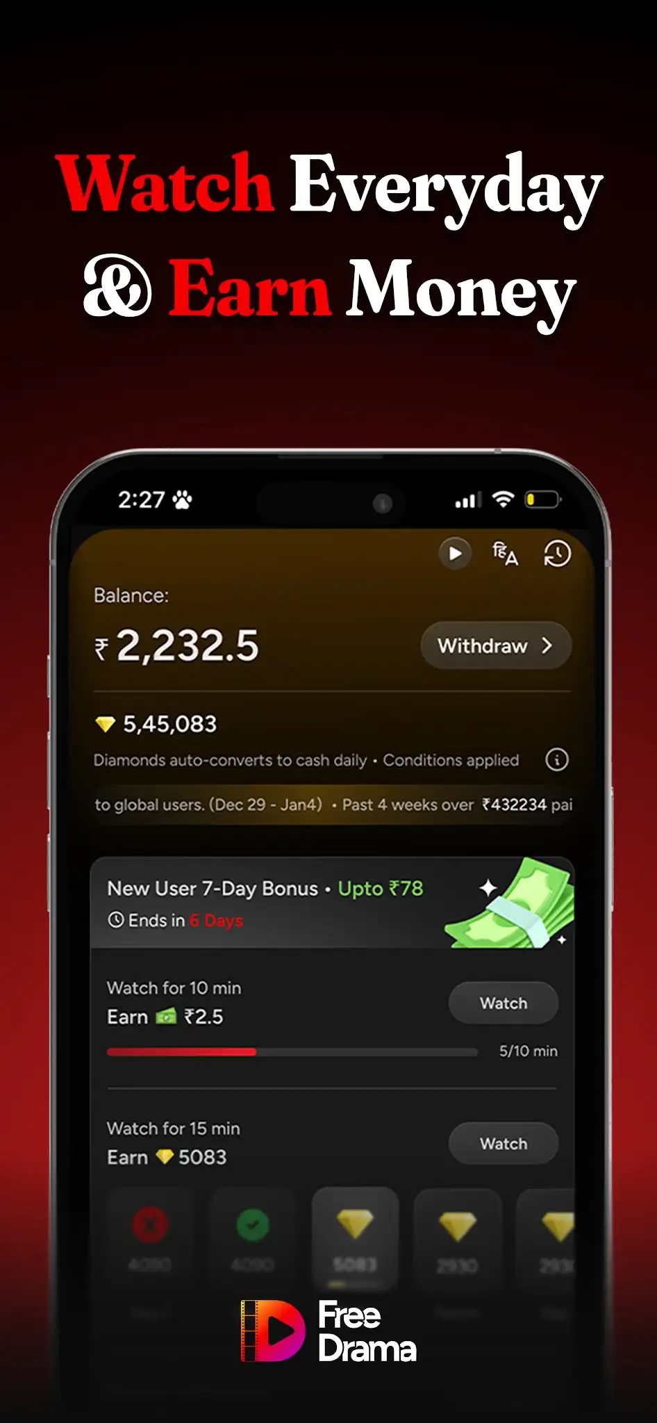 Capture d\'écran 4 de FreeDrama: Watch Free & Earn