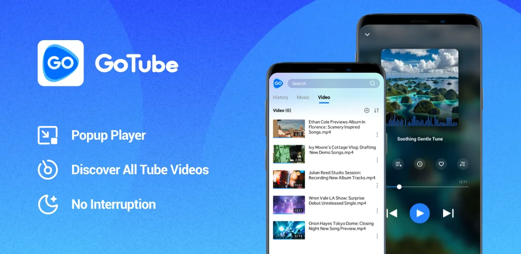 GoTube: Video & Music Player приложение обложка для Android