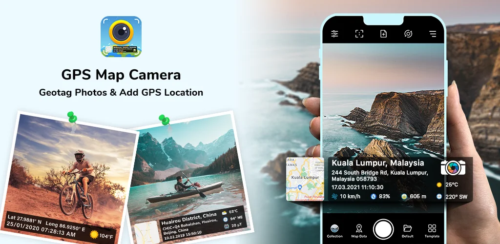 GPS Map Camera (GPS 地图 相机) 应用程序 Android 封面艺术