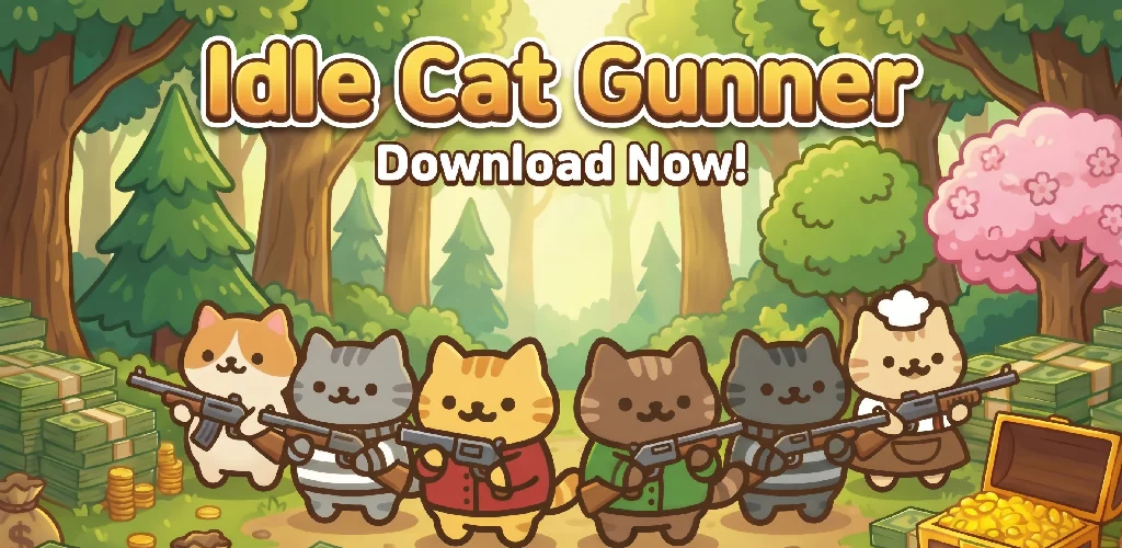 Idle Cat Gunner: Shooter RPG игра обложка для Android