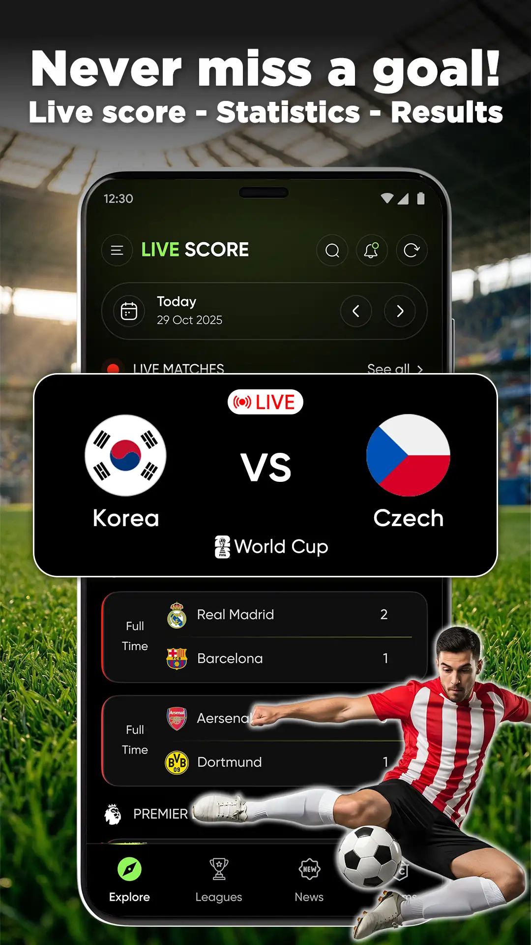 Capture d\'écran 1 de Live Scores: Football Match