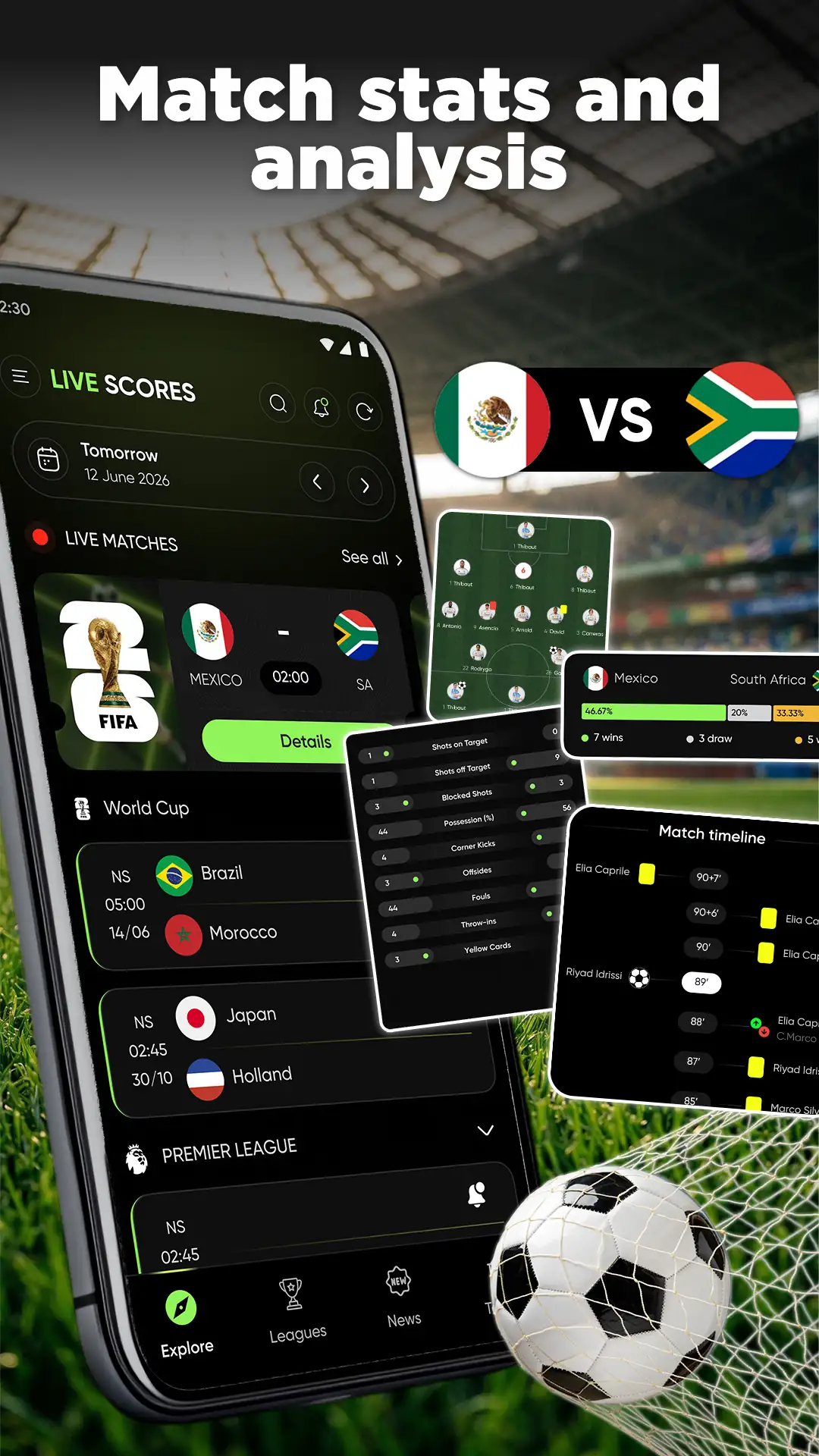 Capture d\'écran 2 de Live Scores: Football Match