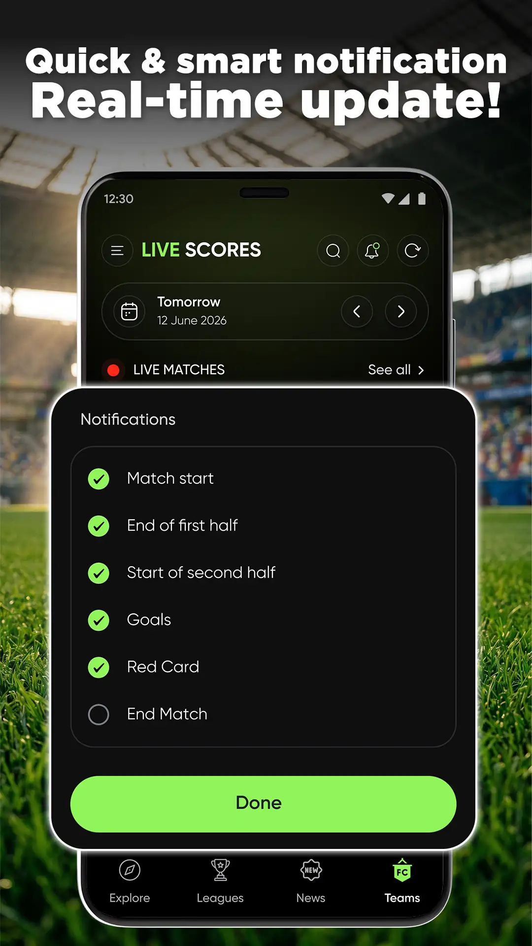 Capture d\'écran 6 de Live Scores: Football Match