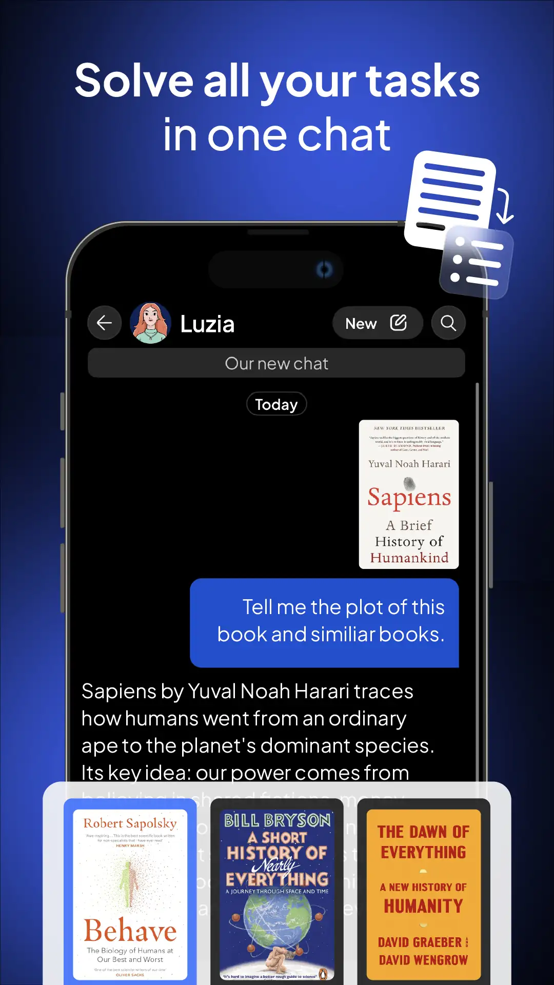 لقطة شاشة 3 لـ Luzia: AI Assistant & Chat 