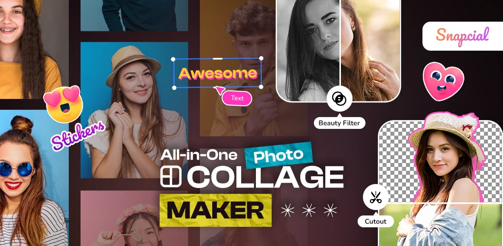 Arte de capa do Photo Collage - Collage Maker aplicativo para Android
