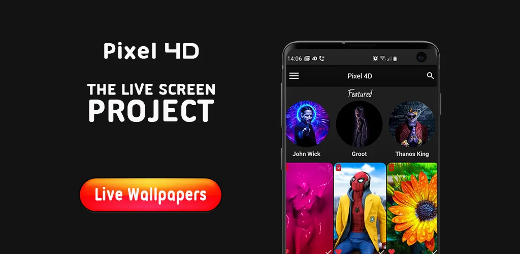android için Pixel 4D™ Live Wallpapers uygulama kapak resmi
