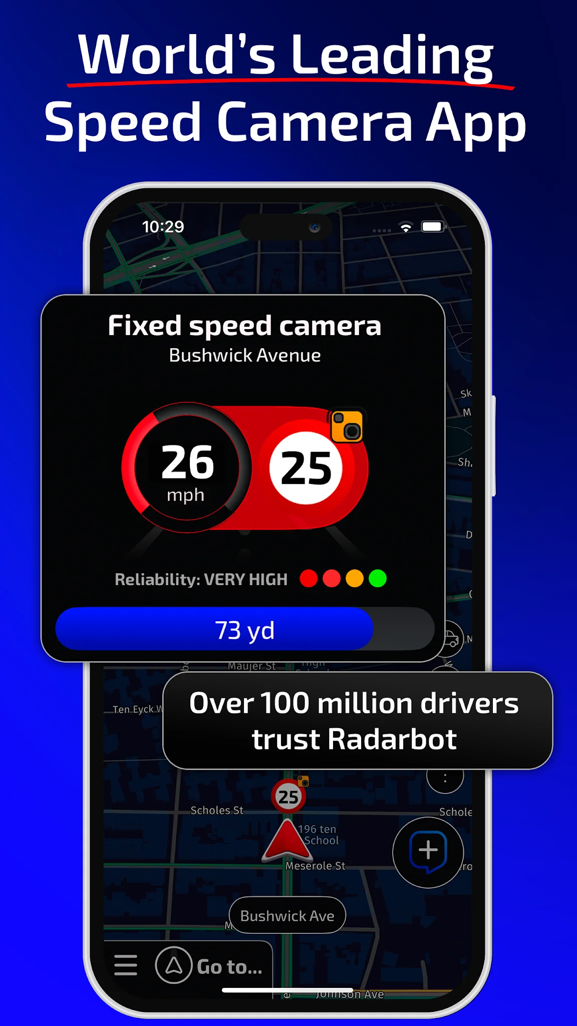 Captura de pantalla 1 de Radarbot: Radar Detector, GPS