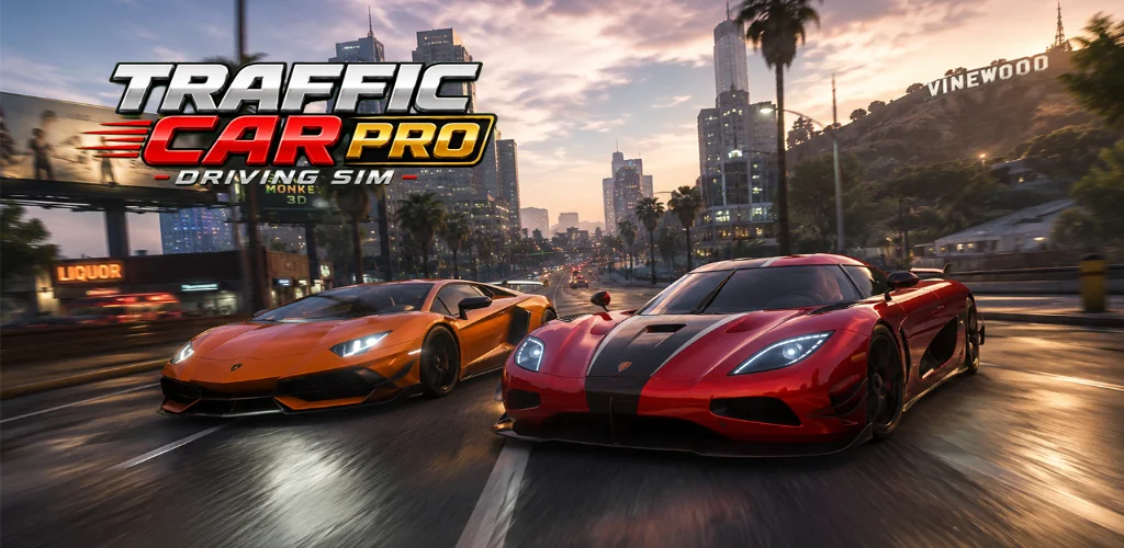 Traffic Car Pro - Driving Sim لعبة غلاف فني للأندرويد