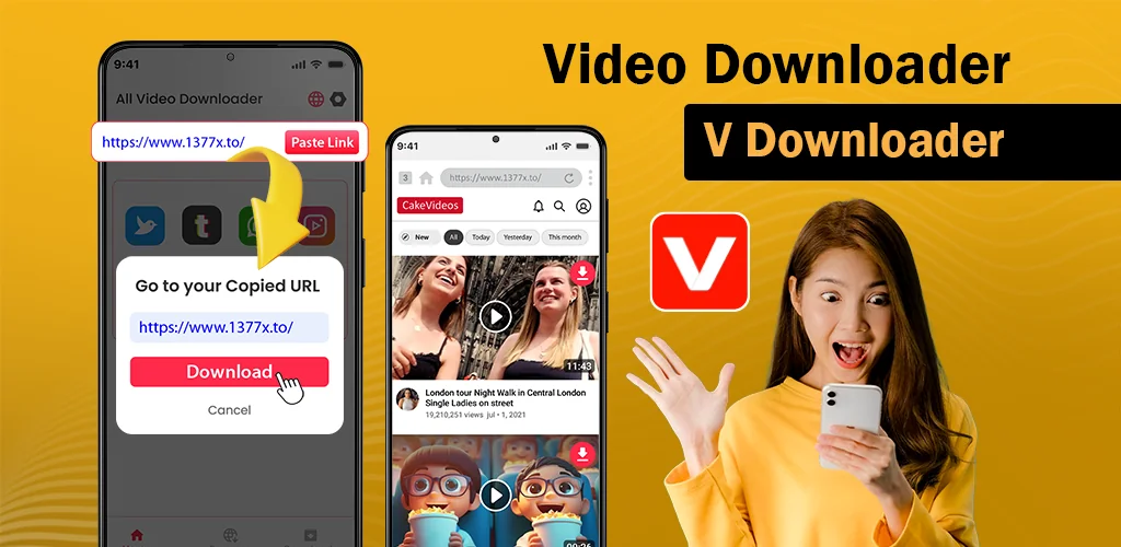 视频下载-视频播放器 应用程序 Android 封面艺术