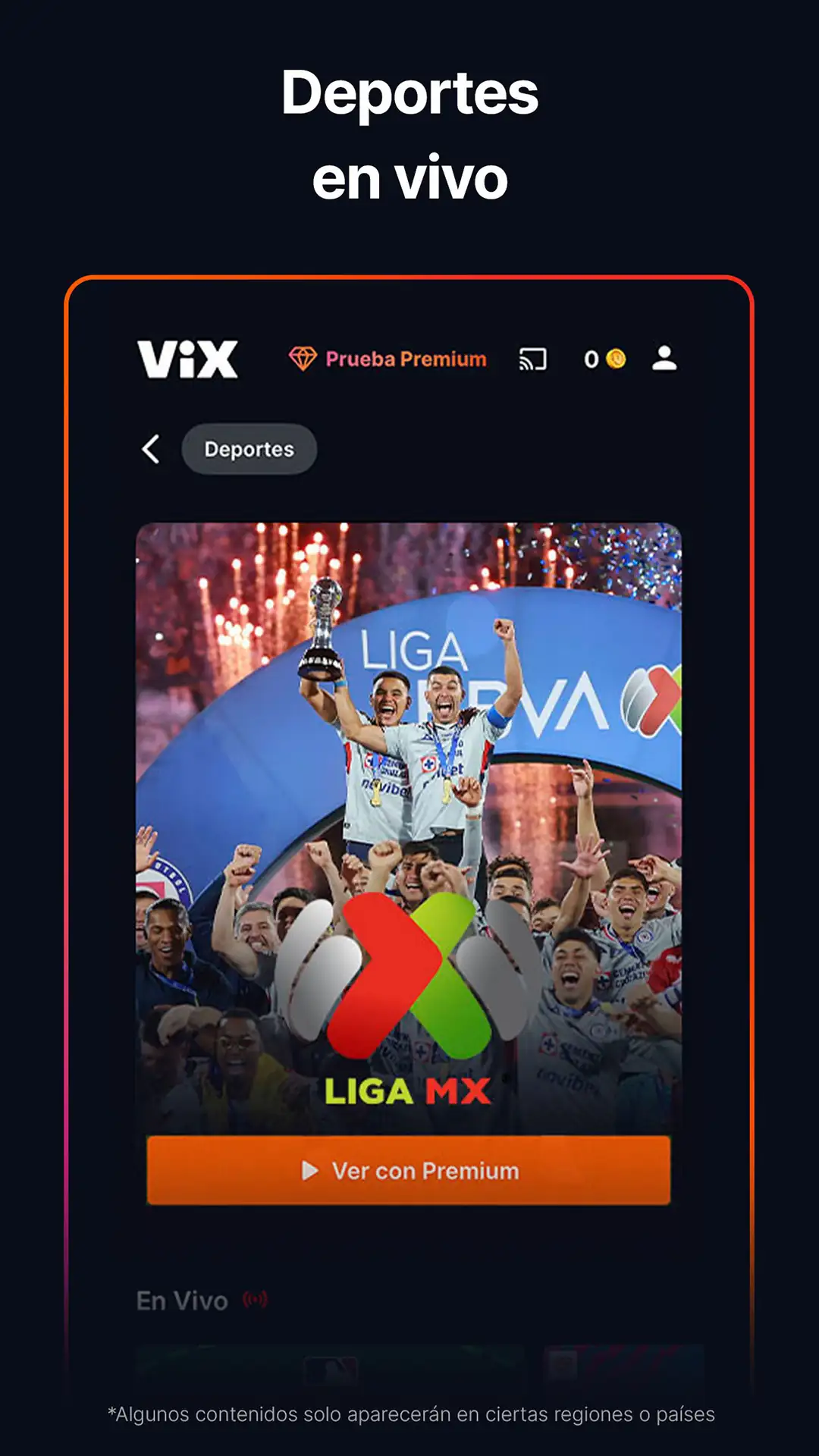 Captura de tela de ViX: TV, Deportes y Noticias 2