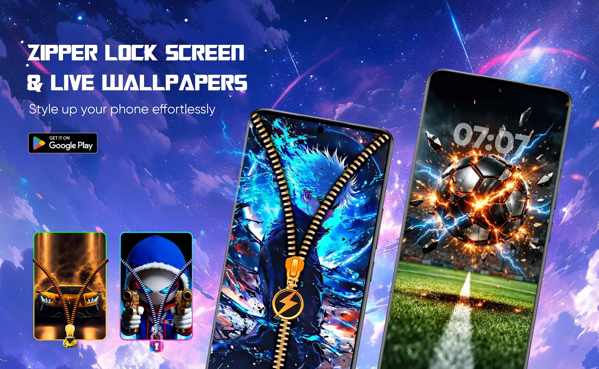 Zipper Lock Screen & Wallpaper ekran görüntüsü 1