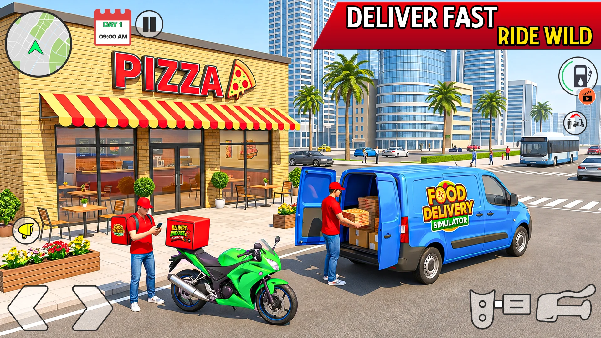 Capture d\'écran 1 de Delivery Boy:Bike Wheelie Game