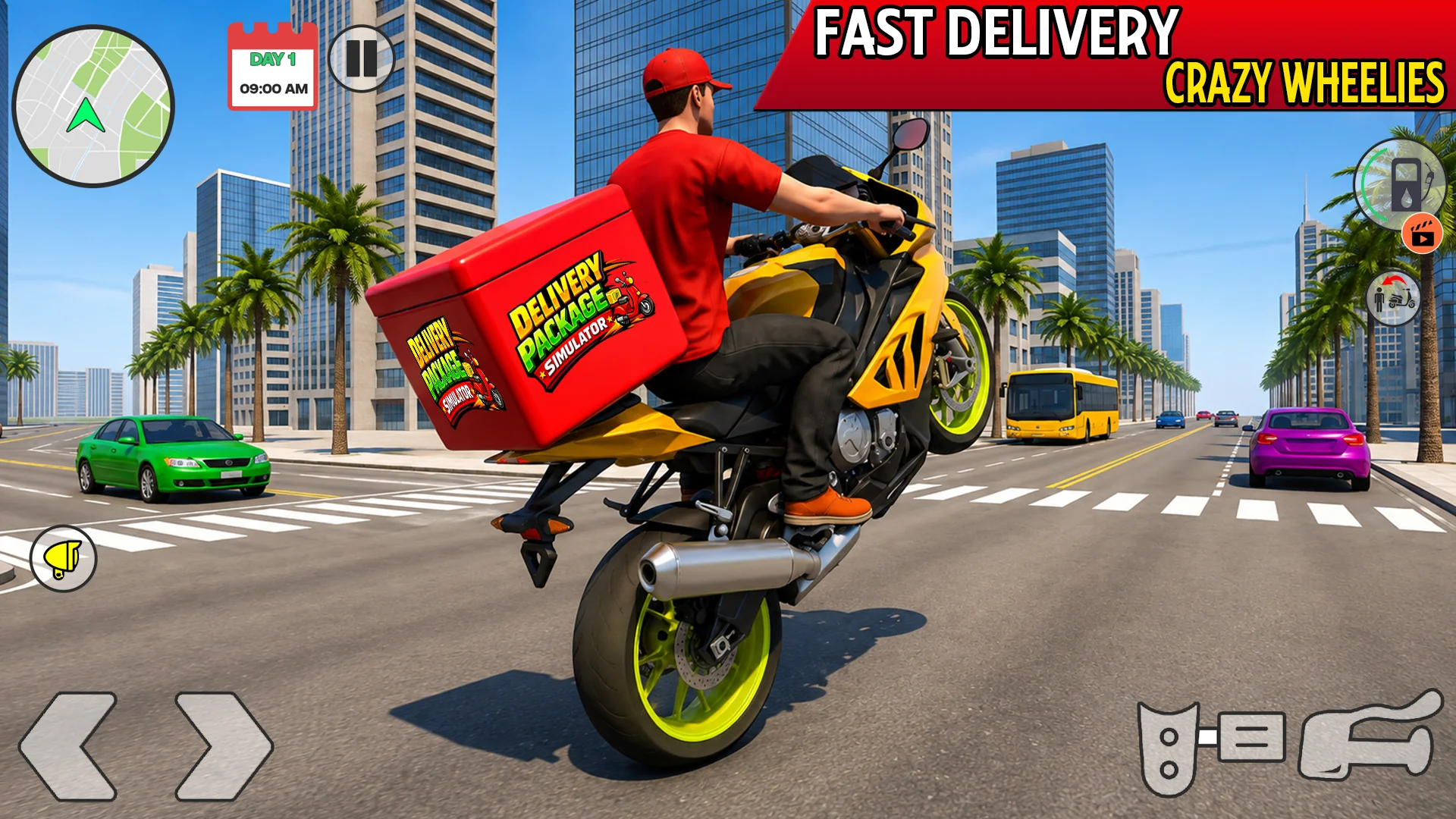 Capture d\'écran 3 de Delivery Boy:Bike Wheelie Game