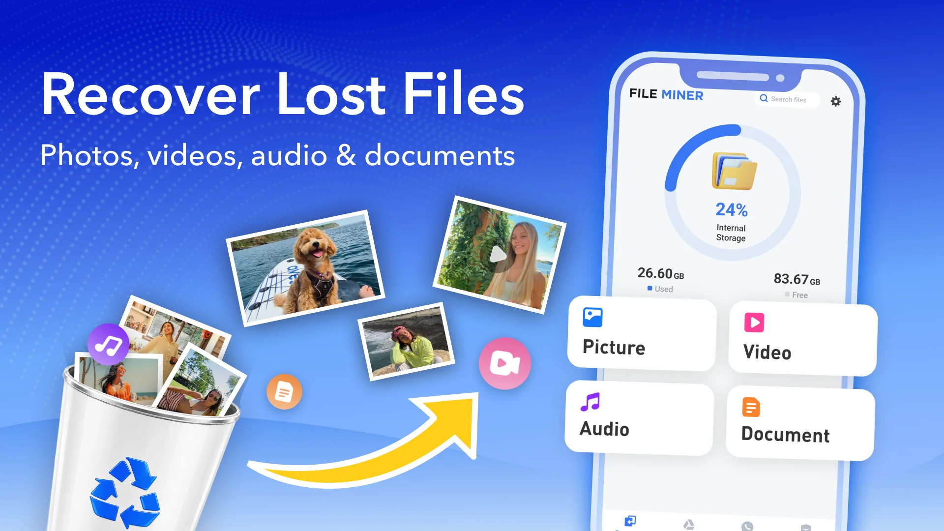 لقطة شاشة 1 لـ File Miner - Data Recovery