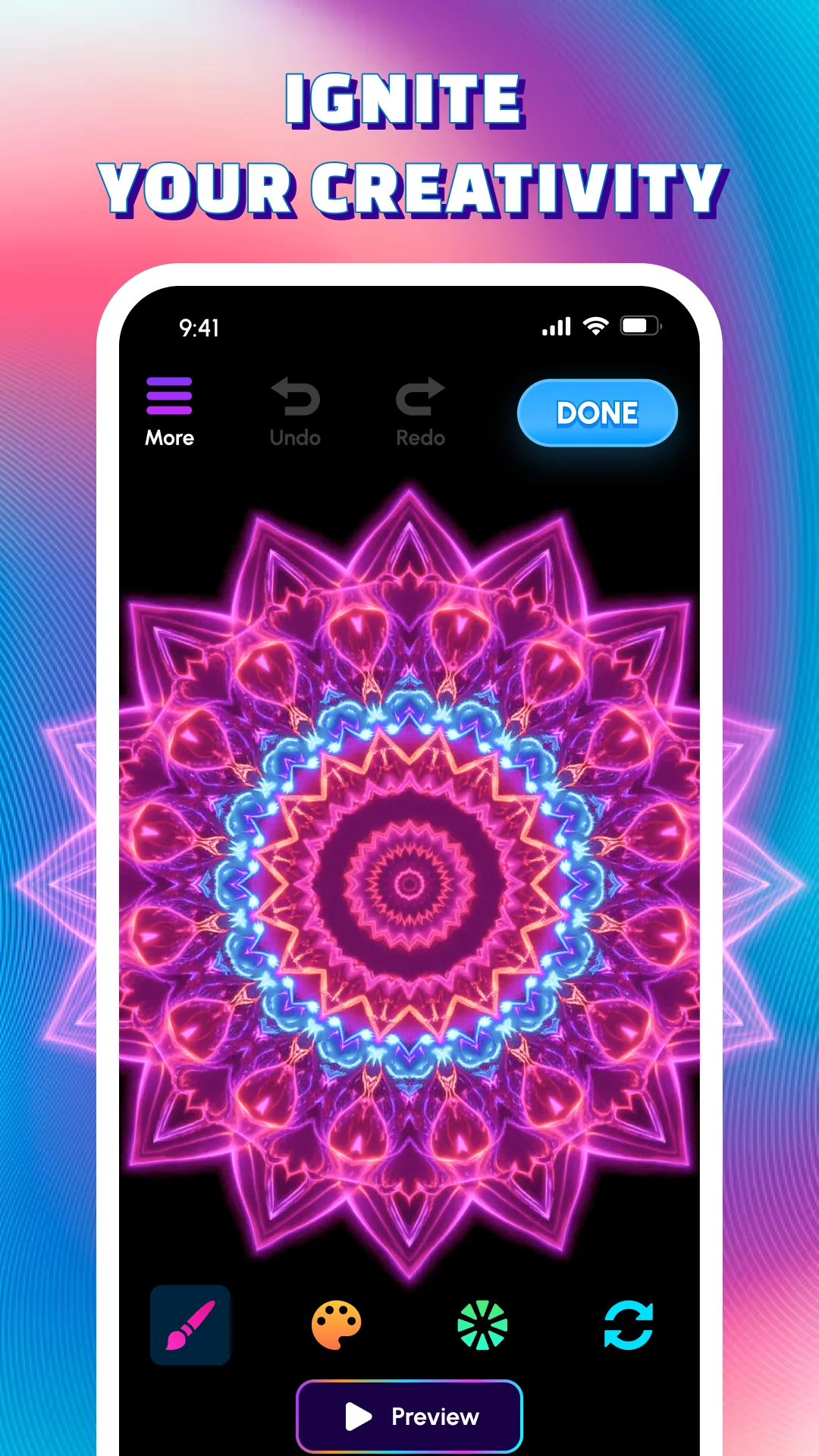 Captura de tela de Glow Art Drawing - Doodle App 1