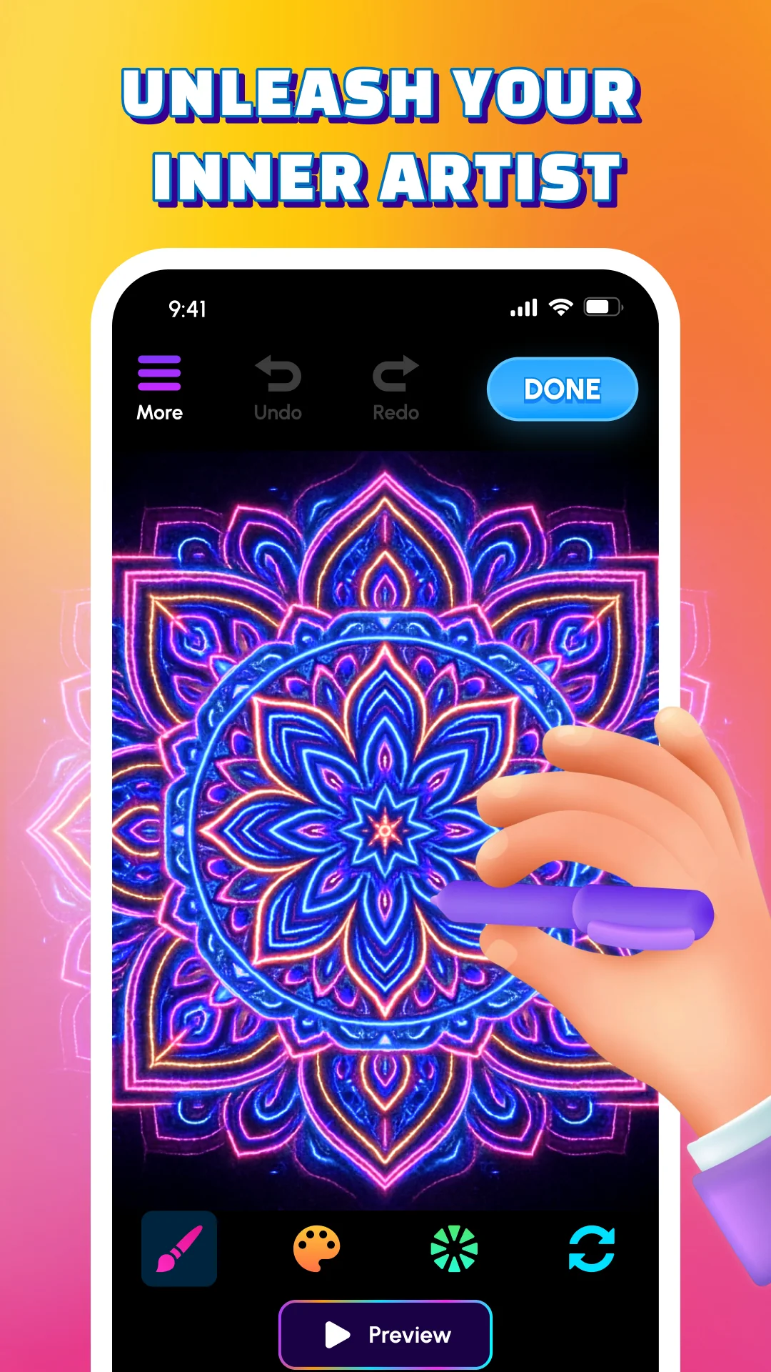 Captura de tela de Glow Art Drawing - Doodle App 2