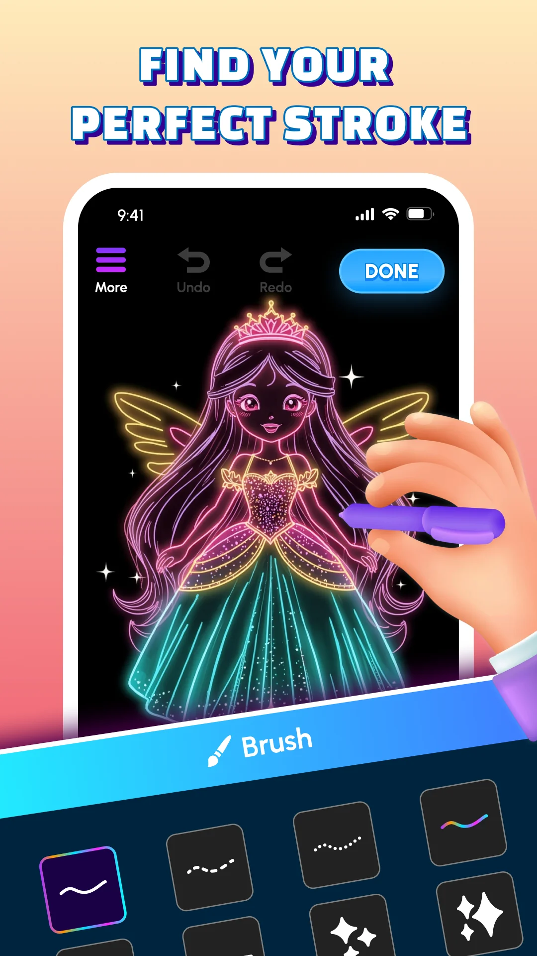 Captura de tela de Glow Art Drawing - Doodle App 3