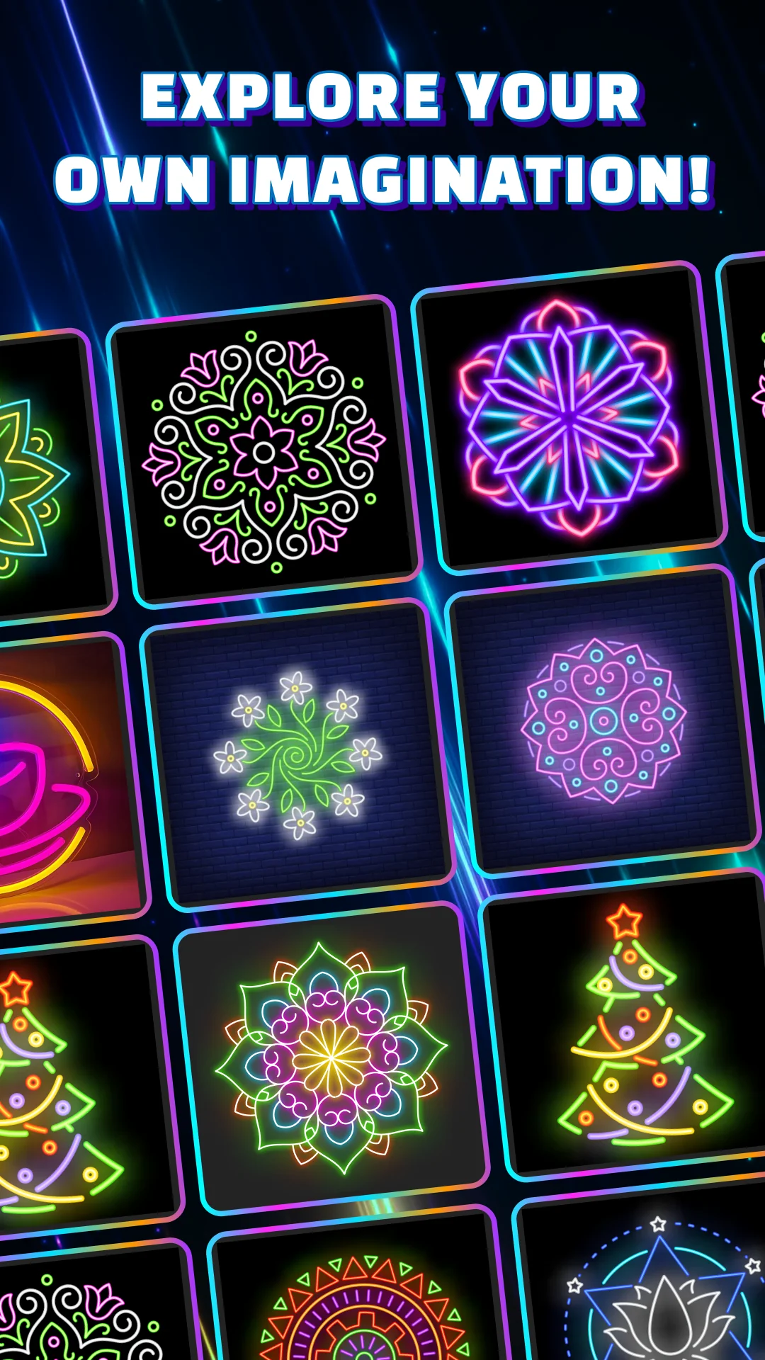 Captura de tela de Glow Art Drawing - Doodle App 5
