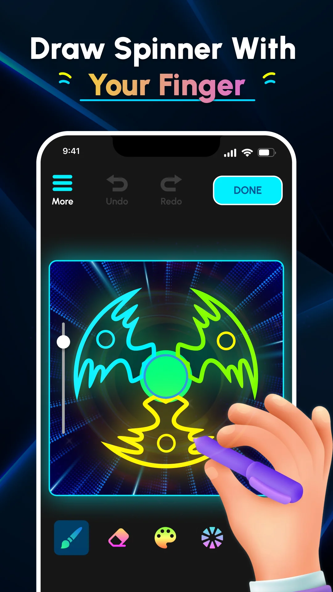 Glow Finger Spinner Art App screenshot 1
