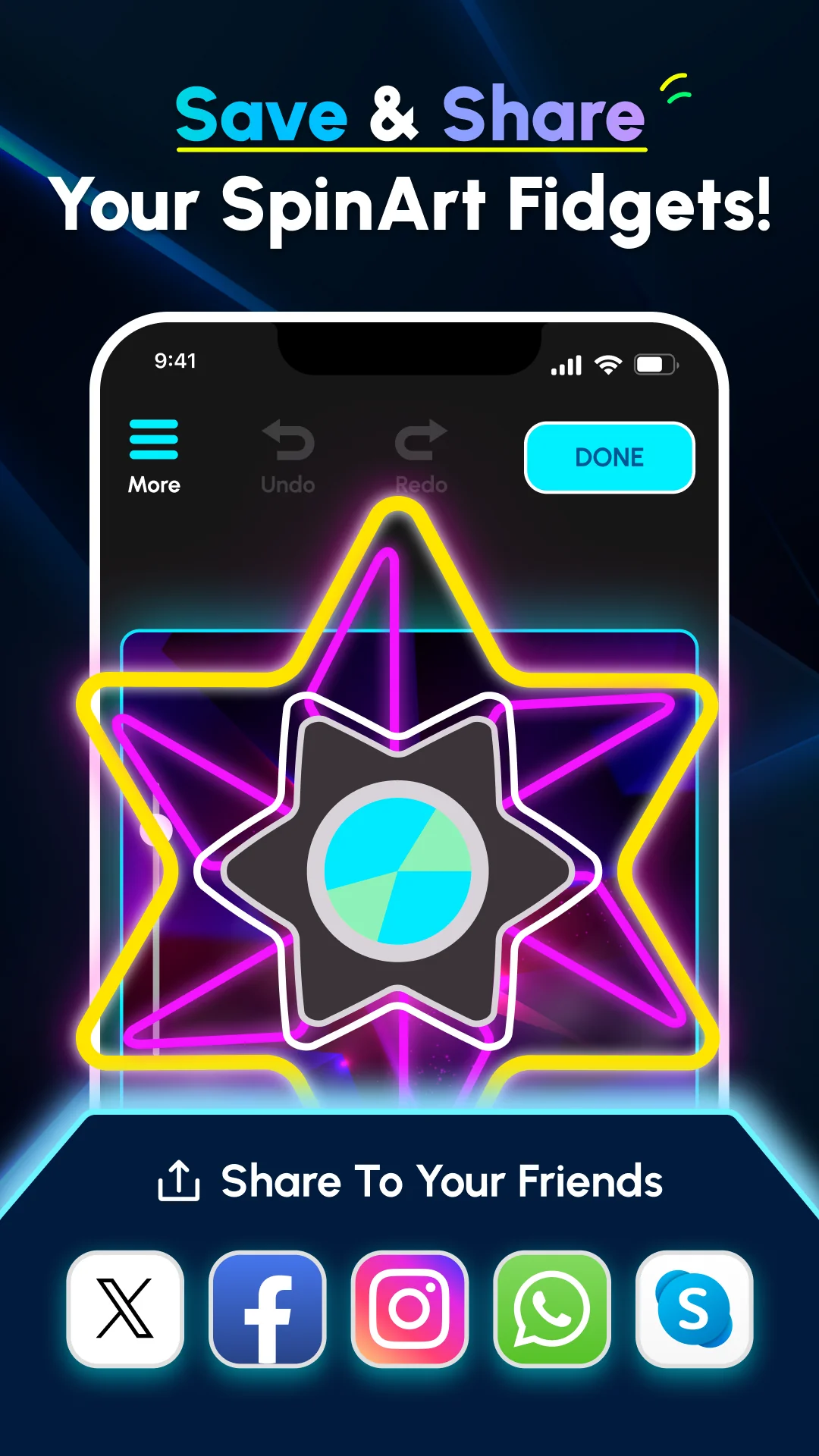 Glow Finger Spinner Art App screenshot 6