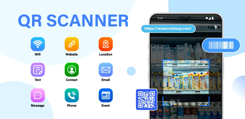 QR Code Scanner & QR Generator برنامج غلاف فني للأندرويد