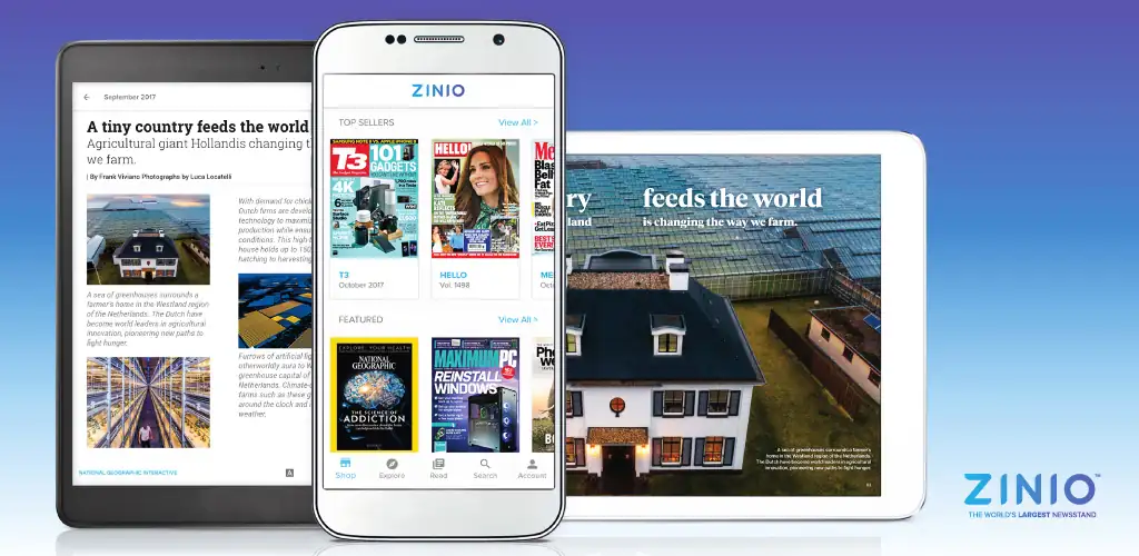 Carátula del ZINIO - Magazine Newsstand aplicación para Android