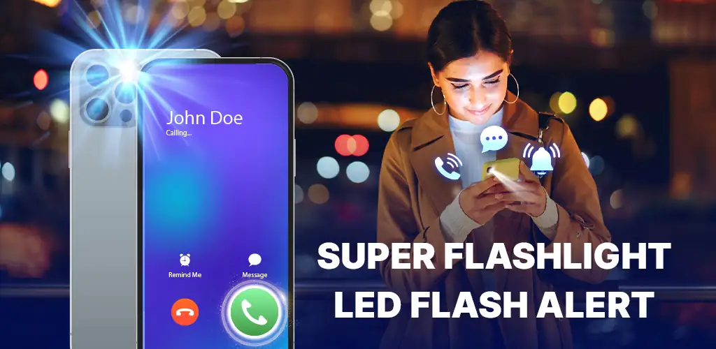 Flashlight App: Flash Alert برنامج غلاف فني للأندرويد