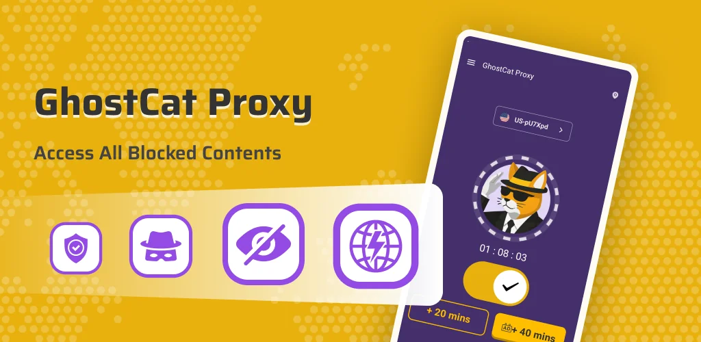 GhostCat Proxy: Fast & Private приложение обложка для Android
