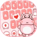 Pink Cute Hippo Tema