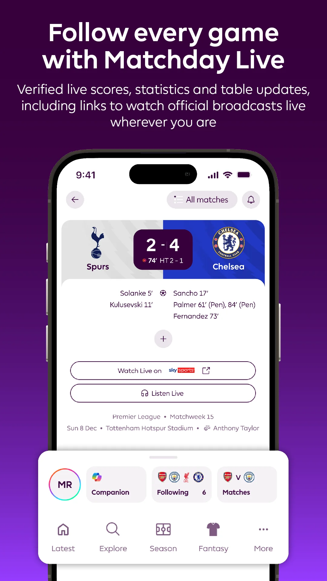 Captura de tela de Premier League - Scores, News 2