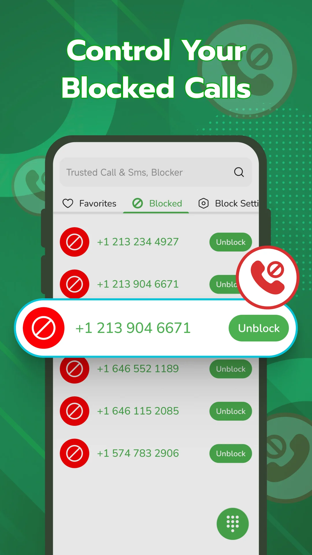Capture d\'écran 4 de Trusted Call & SMS, Blocker