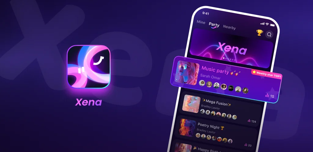 Xena - Group Voice Party приложение обложка для Android